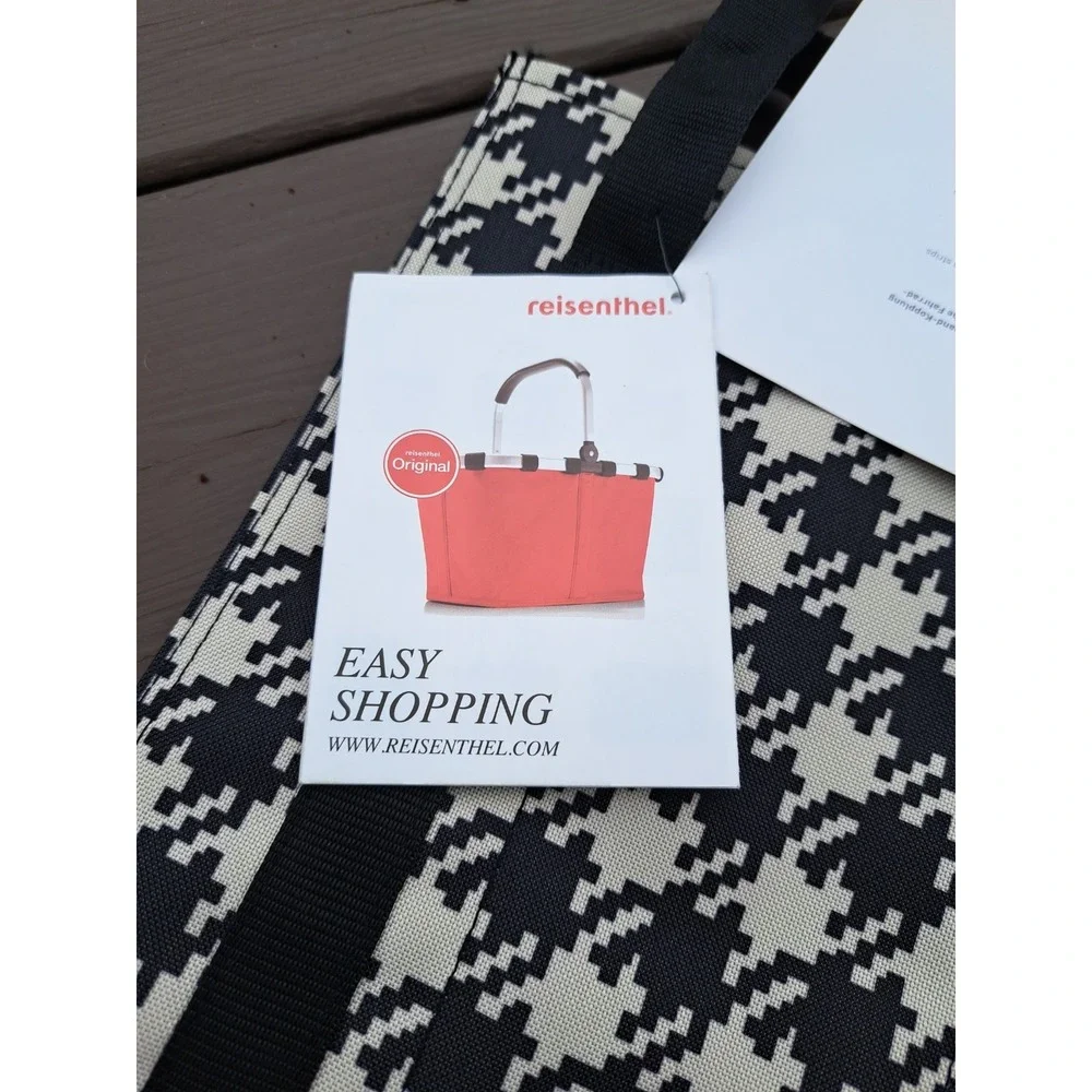 Reisenthel Bottle Shopping Bag Houndstooth Pattern NWT